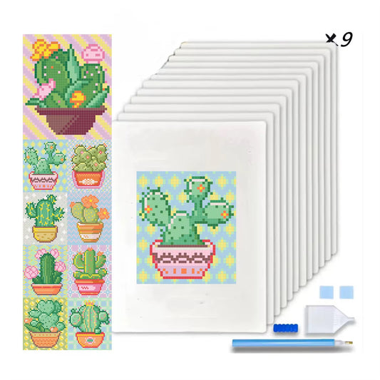 Cactus Mini 9.4x10.6 set of 9 Square with AB