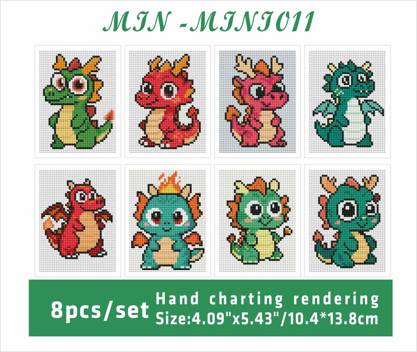 Dragon Mini 10.4x13.8 set of 8 Square with AB