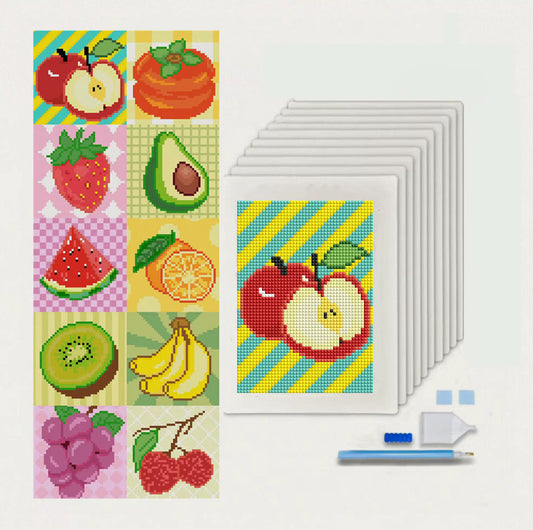 Fruit Mini 10.9x15.4 set of 10 Square with AB