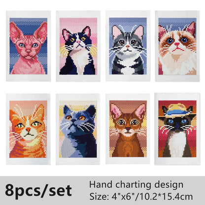 Cats Mini 10.2x15.4 set of 8 Square