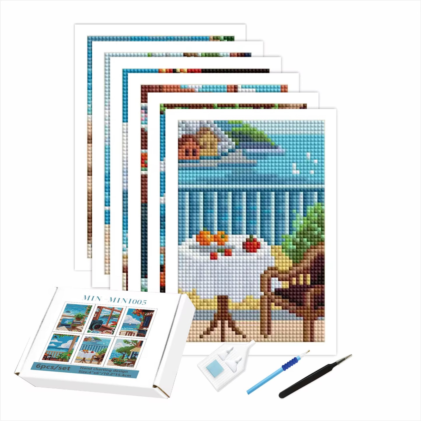 Holiday Mini 10.2x15.4 set of 6 Square with AB