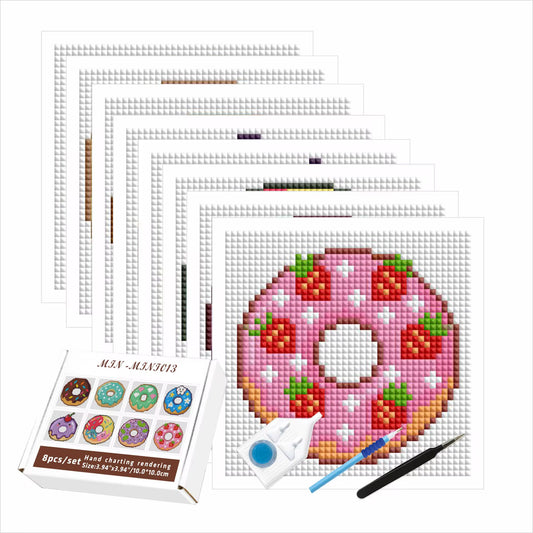 Donut Mini 10x10 set of 8 Square with AB