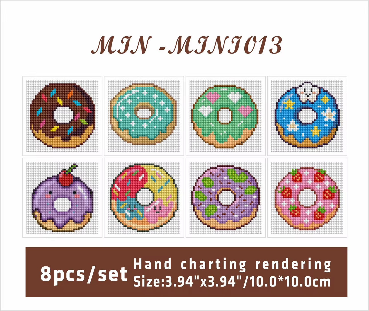 Donut Mini 10x10 set of 8 Square with AB