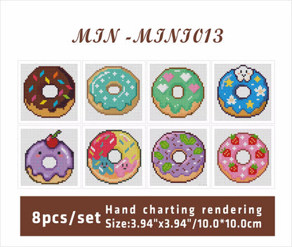 Donut Mini 10x10 set of 8 Square with AB