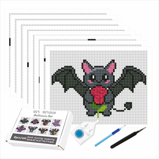Bats Mini 15.3x11.6 set of 8 Square with AB