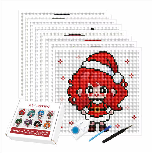 Christmas Girls Mini 14.8x14.8 set of 8 Square
