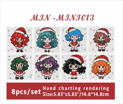Christmas Girls Mini 14.8x14.8 set of 8 Square