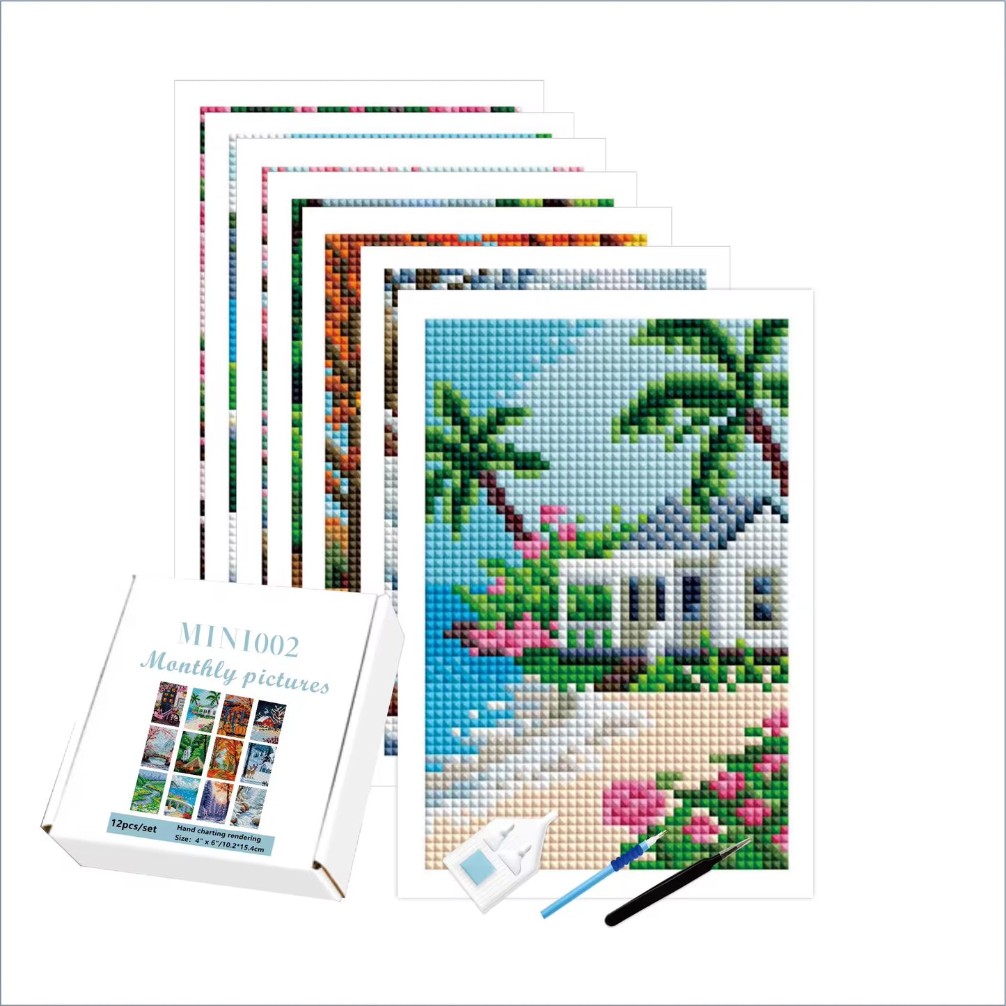 Monthly Mini 10.2x15.4 set of 12 Square AB