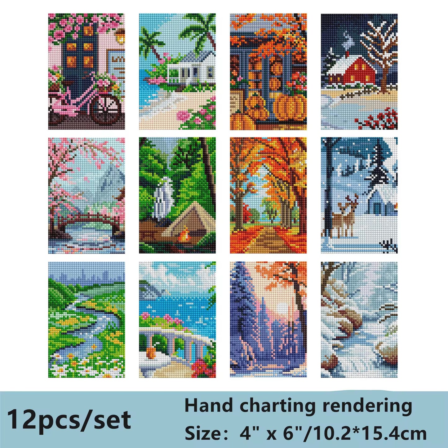 Monthly Mini 10.2x15.4 set of 12 Square AB