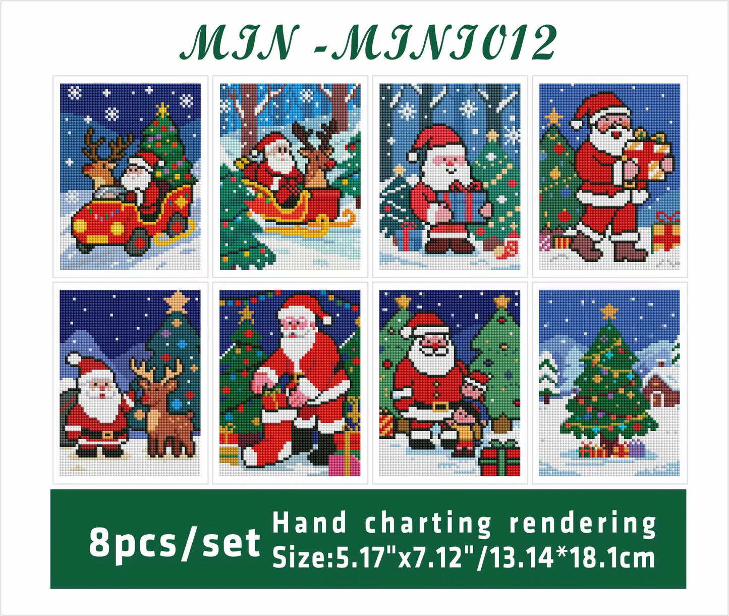 Christmas Mini 13.14x18.1 set of 8 Square AB