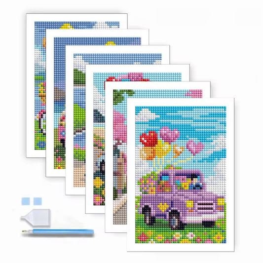 Car Mini 10.2x15.4 set of 6 Square AB