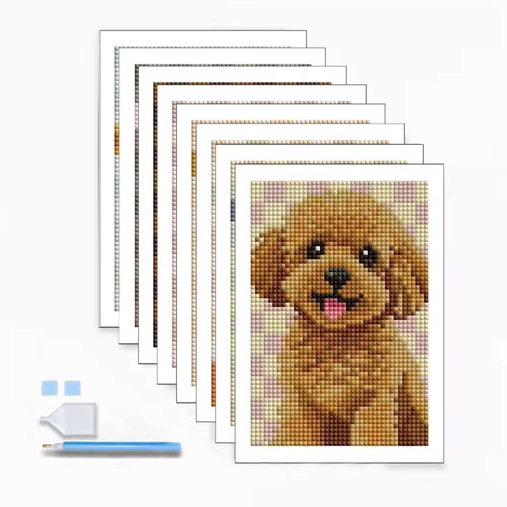 Dog Mini 10.2x15.4 set of 8 Square