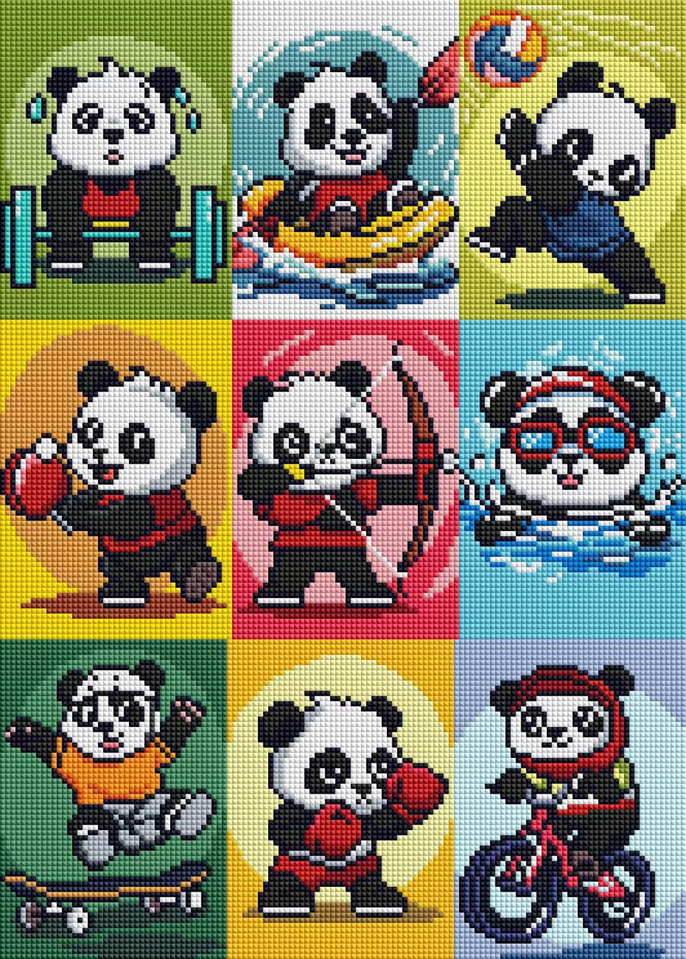 Panda Mini 10.9x15.4 set of 9 Square AB