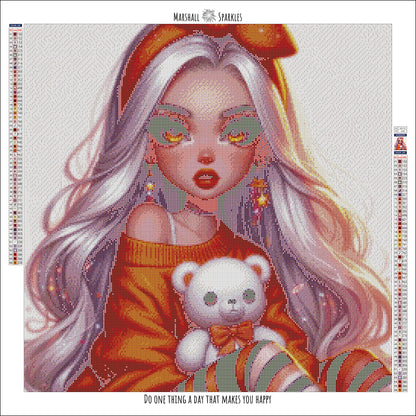 Teddy Bear Girls Orange © 60x60