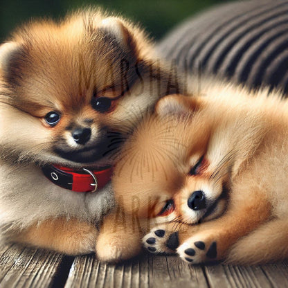 Pomeranians ©  50x50 (print to order)