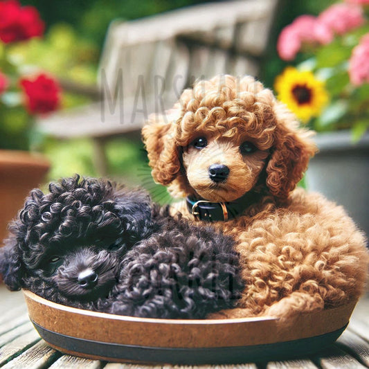 Poodles ©  50x50 (print to order)