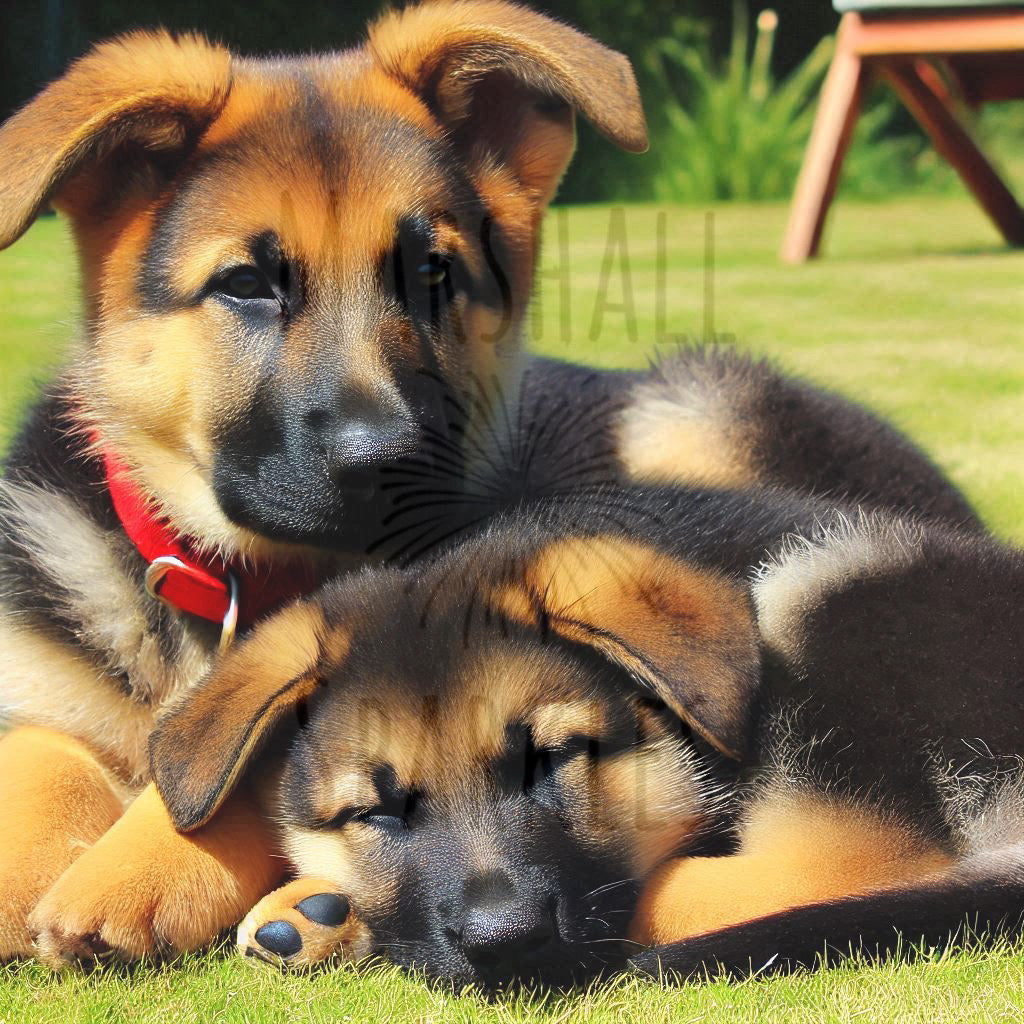 German Shepherds ©  50x50 (print to order)