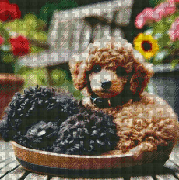 Poodles ©  50x50 (print to order)