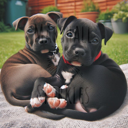 Pitbulls ©  50x50 (print to order)