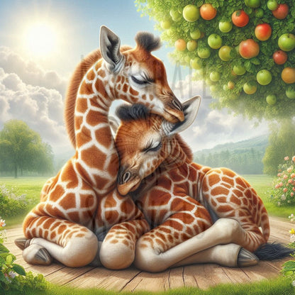 Giraffe Calves ©  50x50 (print to order)