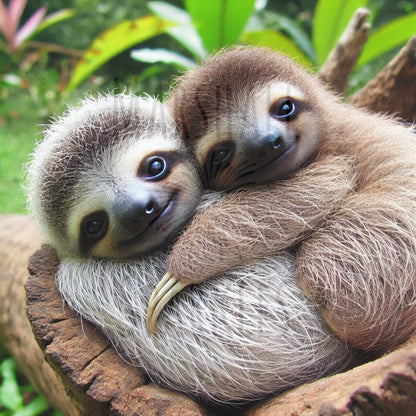 Snuggle of Sloths ©  50x50 (print to order)