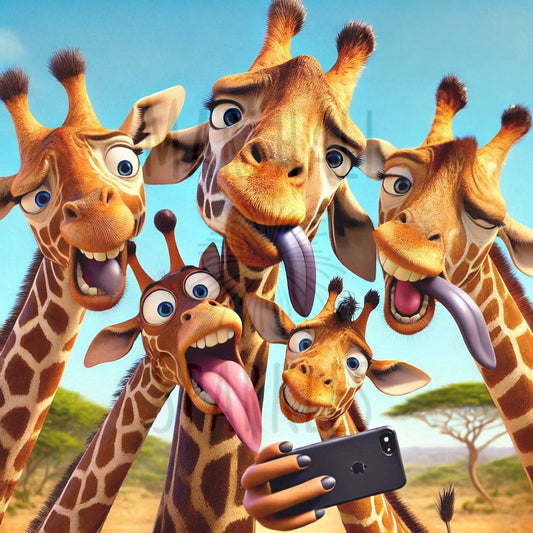 Selfie Giraffes © 60x60