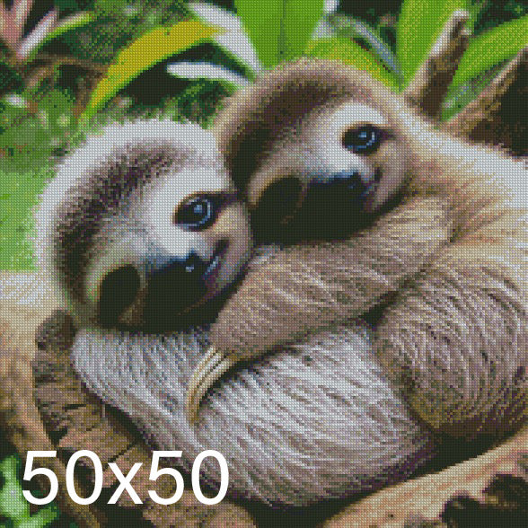 Snuggle of Sloths ©  50x50 (print to order)