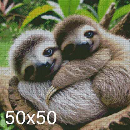 Snuggle of Sloths ©  50x50 (print to order)
