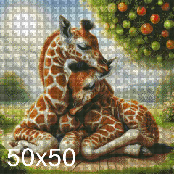 Giraffe Calves ©  50x50 (print to order)