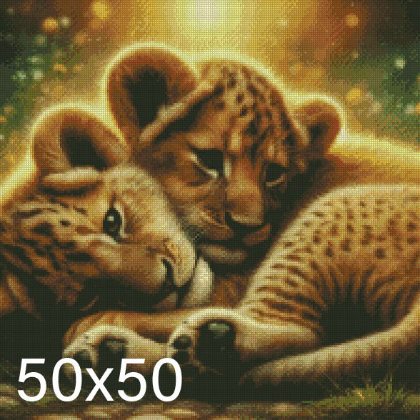 Lion Cubs ©  50x50 (print to order)
