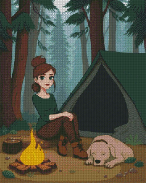 Camping Fun © 60x75 by Katie Mayo-Jackson (PTO)