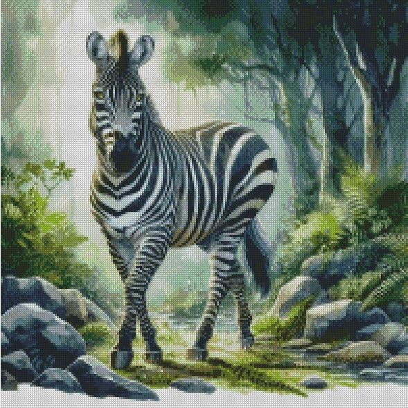 Zebra on the Prowl © 50x50