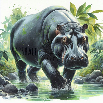 Hippo on the Prowl © 50x50