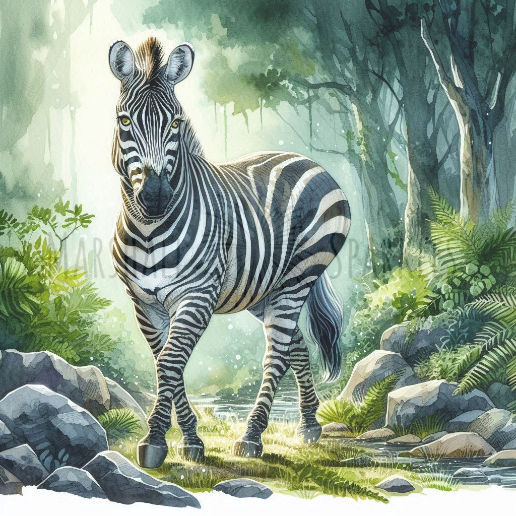 Zebra on the Prowl © 50x50