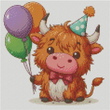 12 Months of Highland Cows © 30x30 free birthday canvas