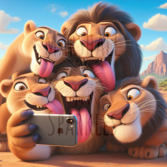 Selfie Lions © 60x60