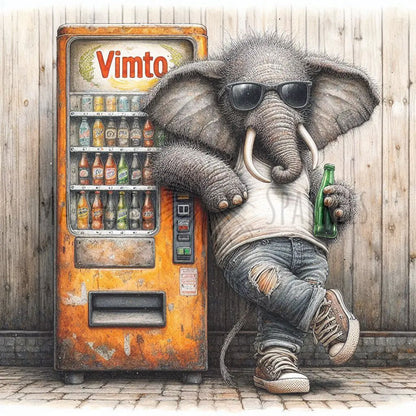 Rust & Fur - Elephant © 50x50 (print to order)