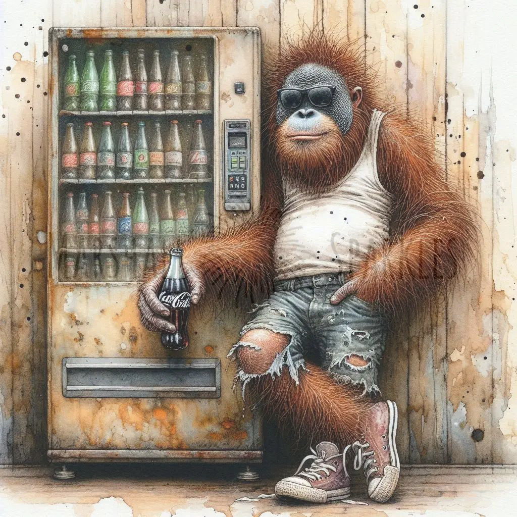 Rust & Fur - Orangutan © 50x50 (print to order)