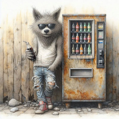 Rust & Fur - Wolf © 50x50 (print to order)