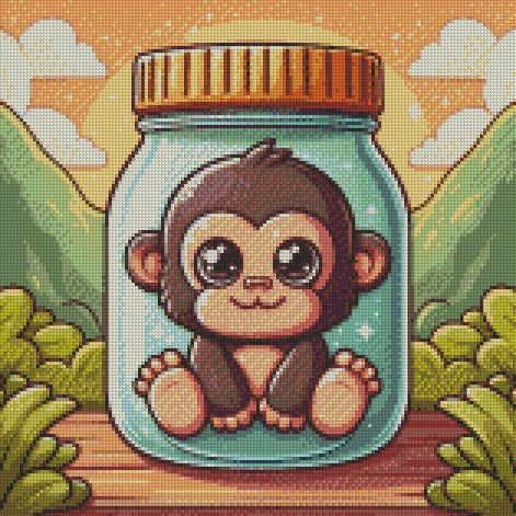 Jar of Farts - Monkey 40x40 - (print to order)