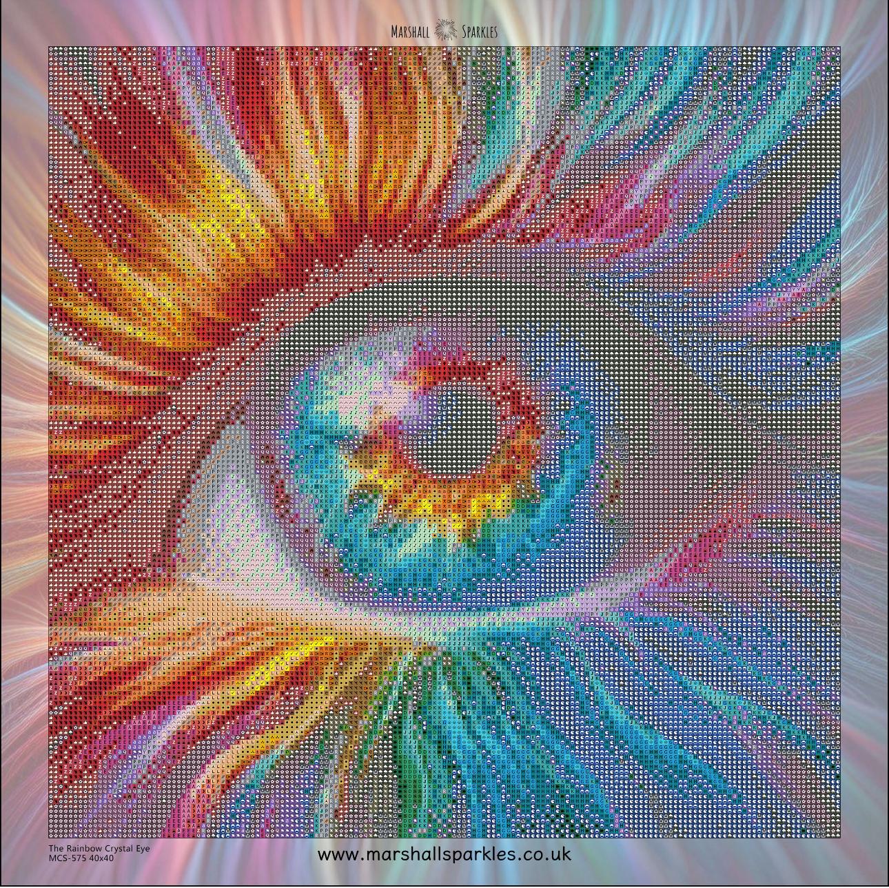 The Rainbow Crystal Eye © 40x40 FULL CRYSTAL Square DRILL (print to order)